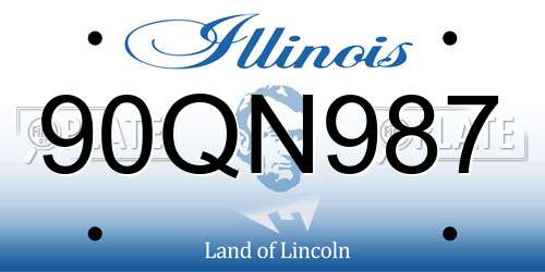 90QN987 Illinois License Plate
