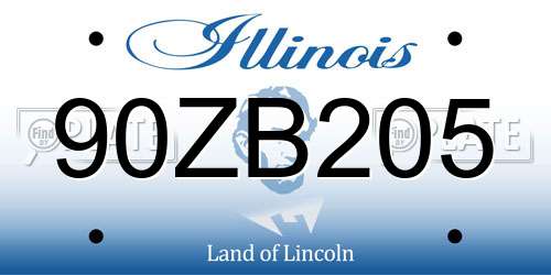 90ZB205 Illinois License Plate