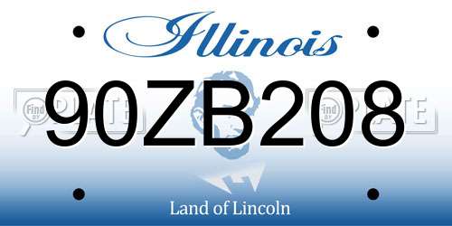 90ZB208 Illinois License Plate
