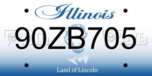 90ZB705 Illinois License Plate