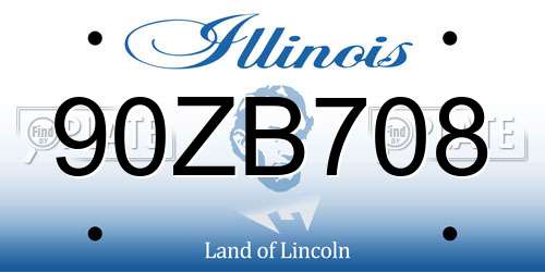 90ZB708 Illinois License Plate