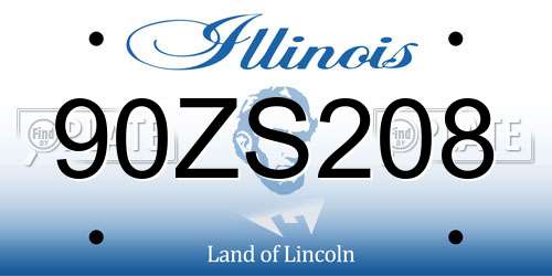 90ZS208 Illinois License Plate