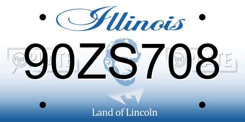 90ZS708 Illinois License Plate
