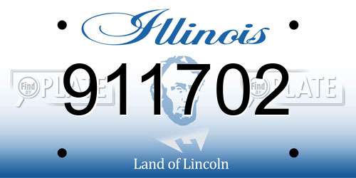 911702 Illinois License Plate