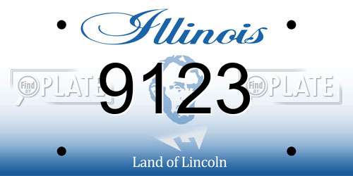 9123 Illinois License Plate