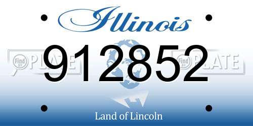 912852 Illinois License Plate