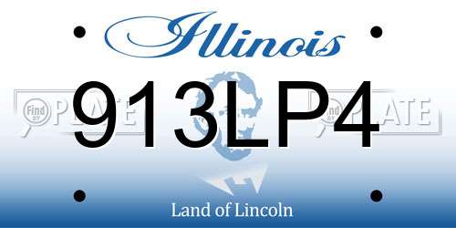 913LP4 Illinois License Plate