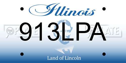 913LPA Illinois License Plate