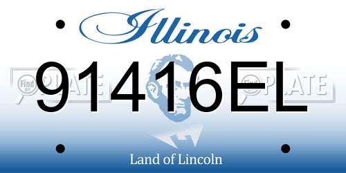 91416EL Illinois License Plate