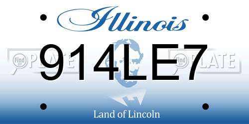 914LE7 Illinois License Plate