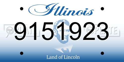 9151923 Illinois License Plate