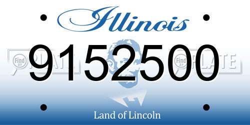 9152500 Illinois License Plate