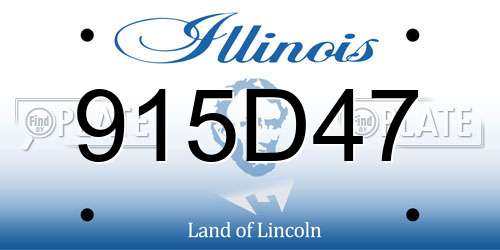 915D47 Illinois License Plate