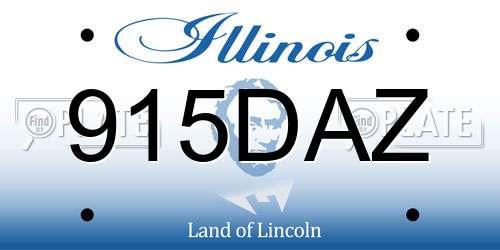 915DAZ Illinois License Plate