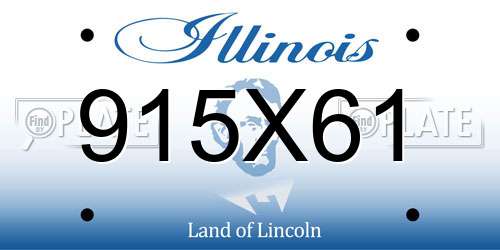 915X61 Illinois License Plate