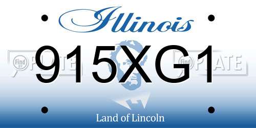 915XG1 Illinois License Plate