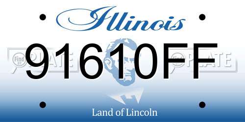 91610FF Illinois License Plate