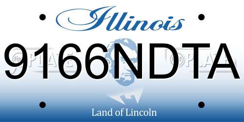 9166NDTA Illinois License Plate