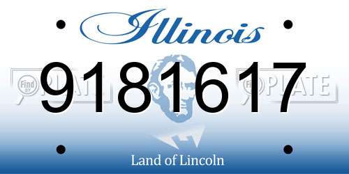 9181617 Illinois License Plate