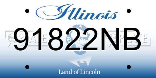 91822NB Illinois License Plate