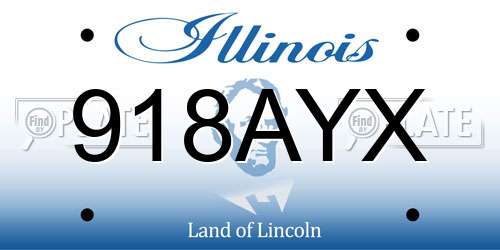 918AYX Illinois License Plate