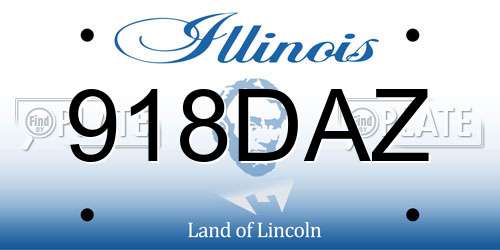 918DAZ Illinois License Plate