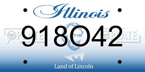 918O42 Illinois License Plate