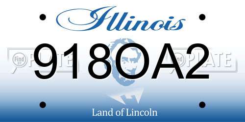 918OA2 Illinois License Plate