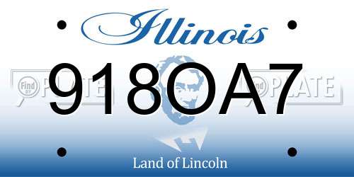 918OA7 Illinois License Plate