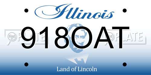 918OAT Illinois License Plate