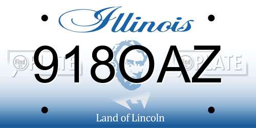 918OAZ Illinois License Plate