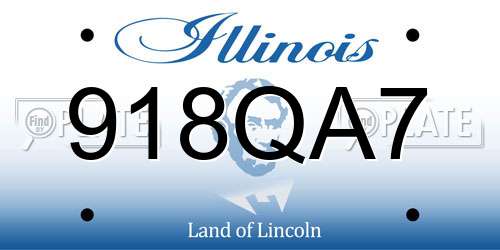 918QA7 Illinois License Plate