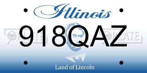 918QAZ Illinois License Plate