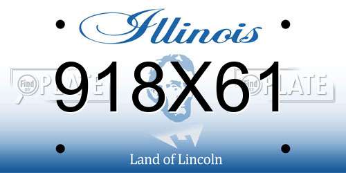 918X61 Illinois License Plate