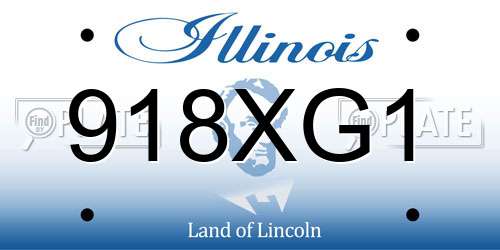 918XG1 Illinois License Plate