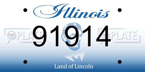 91914 Illinois License Plate