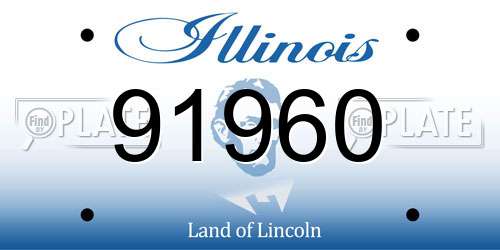 91960 Illinois License Plate