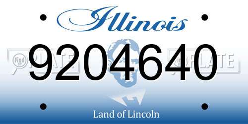 9204640 Illinois License Plate