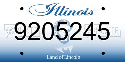9205245 Illinois License Plate