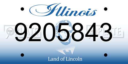 9205843 Illinois License Plate