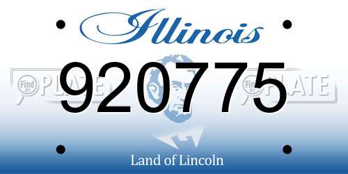 920775 Illinois License Plate