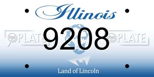 9208 Illinois License Plate
