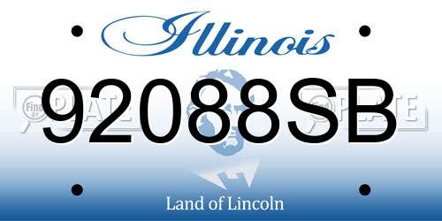92088SB Illinois License Plate