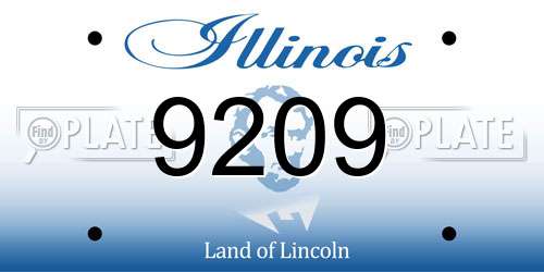 9209 Illinois License Plate
