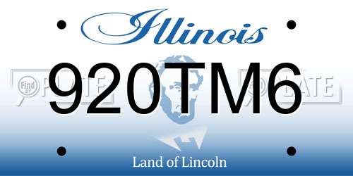 920TM6 Illinois License Plate