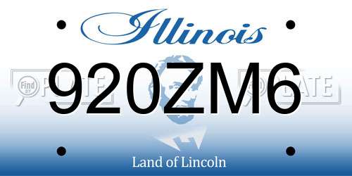 920ZM6 Illinois License Plate