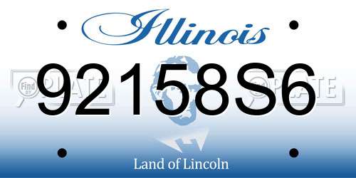 92158S6 Illinois License Plate