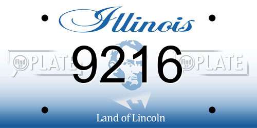 9216 Illinois License Plate