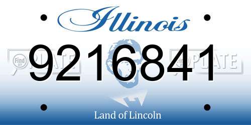 9216841 Illinois License Plate