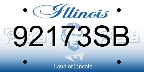 92173SB Illinois License Plate